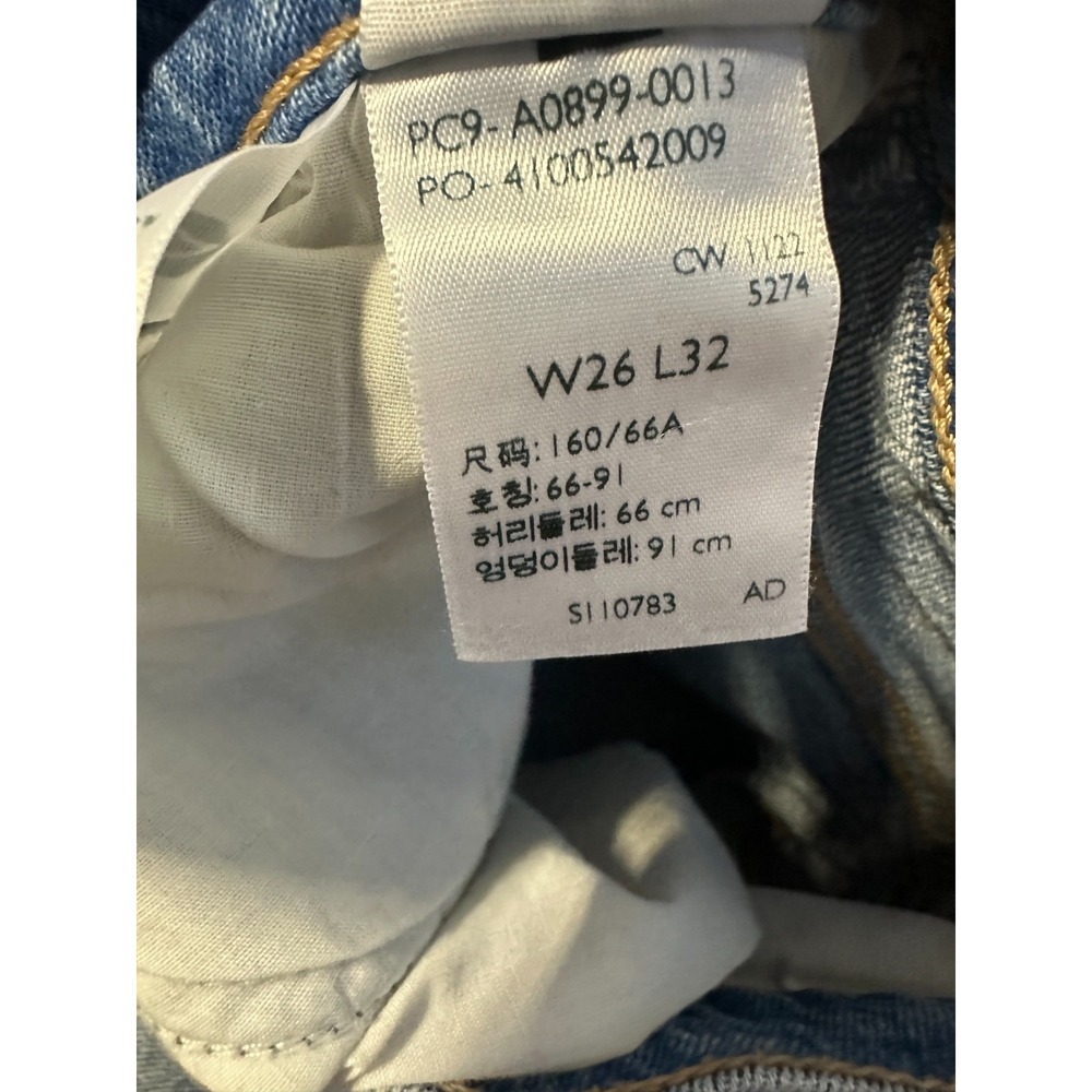 Levi's Premium 70's High Rise Flare Women's Jeans Blue Denim Distressed Size 26 - Picture 9 of 14